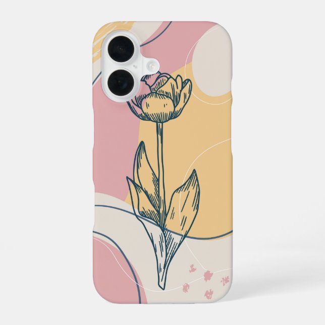 Funda Para iPhone 16 Tulipán Abstracto (Reverso )