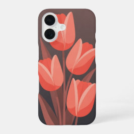 Funda Para iPhone 16 Tulipán Curvo Retro