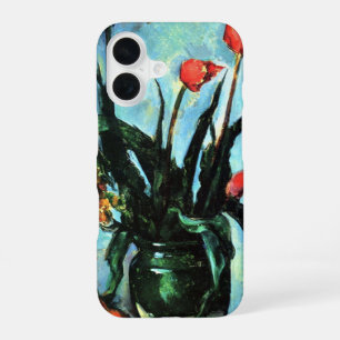 Funda Para iPhone 16 Tulipanes en un jarrón por Paul Cezanne, Arte Vint