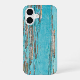 Funda Para iPhone 16 turquesa shabby chic madera