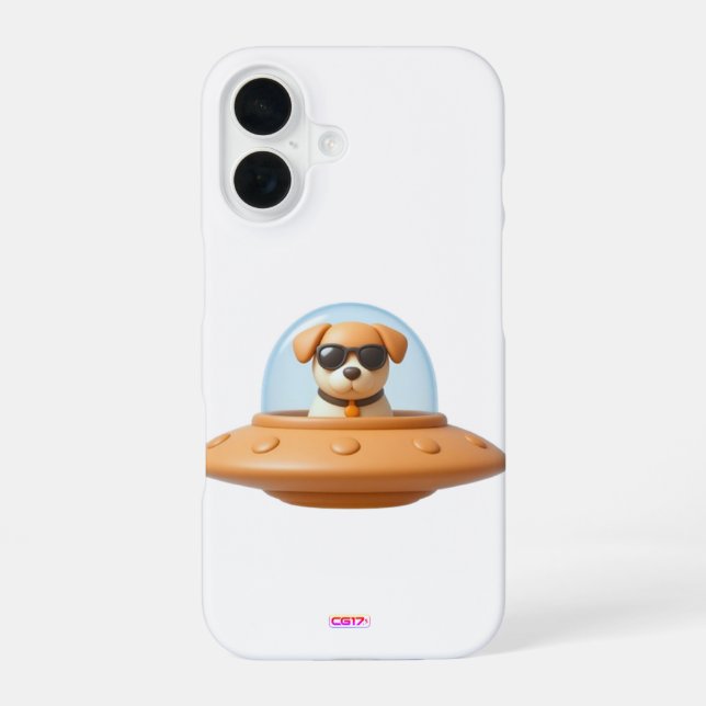 Funda Para iPhone 16 Ufo dog 3D a1 (Reverso )