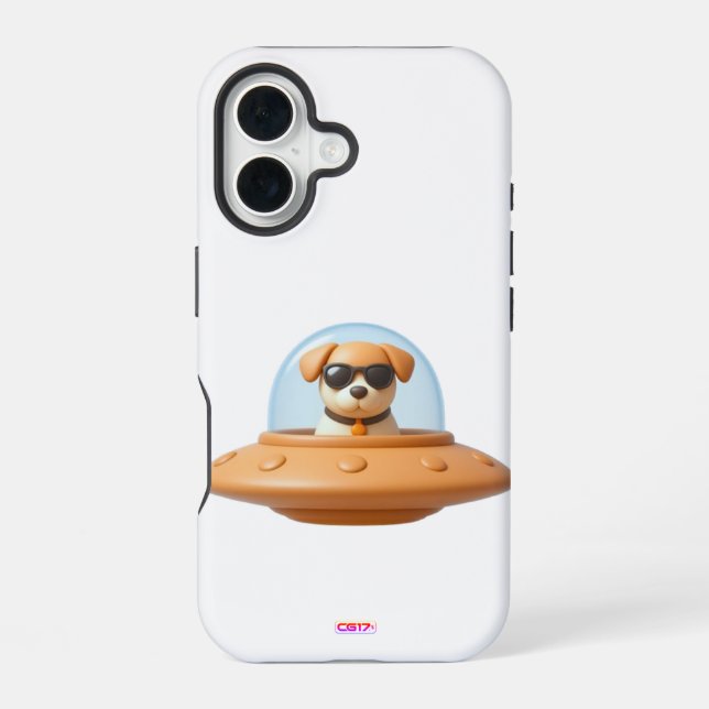 Funda Para iPhone 16 Ufo dog 3D a1 (Reverso )