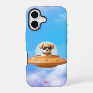 Funda Para iPhone 16 Ufo dog 3D a2 clouds