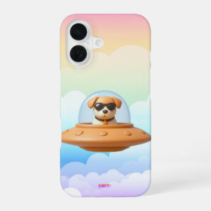 Funda Para iPhone 16 Ufo dog 3D a3 clouds