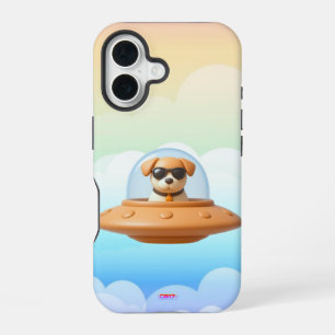 Funda Para iPhone 16 Ufo dog 3D a3 clouds