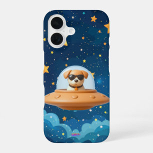 Funda Para iPhone 16 Ufo dog 3D a4 starry night