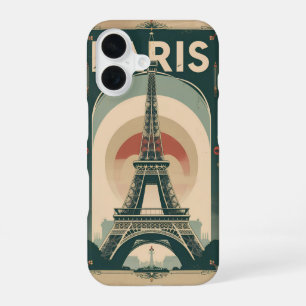 Funda Para iPhone 16 Un afiche de viaje de estilo retro de París