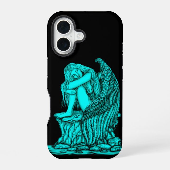 Funda Para iPhone 16 Un ángel dormido en la piedra (Reverso )