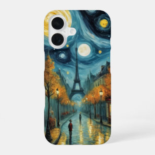 Funda Para iPhone 16 Una noche en París con la Torre Eiffel al estilo V