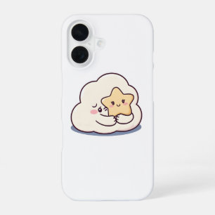 Funda Para iPhone 16 Una nube tímida abraza una estrella - Dreamy Cute