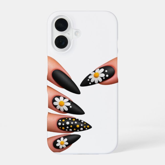 Funda Para iPhone 16 Uñas estilo negro (Reverso )