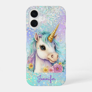 Funda Para iPhone 16 Unicornio Mágico Glam Brillante