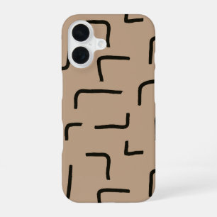 Funda Para iPhone 16 Urban Geo Ónix Neutral Patrón de Blender