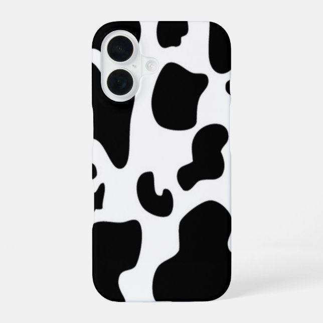Funda Para iPhone 16 Vaca negra y blanca (Reverso )