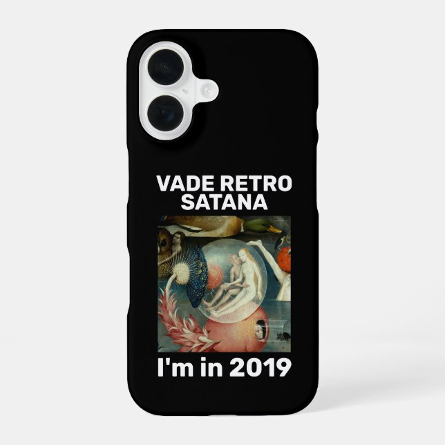 Funda Para iPhone 16 "Vade retro Satana" negro (Reverso )