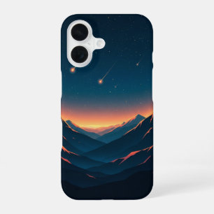 Funda Para iPhone 16 Valle Retro de la Lluvia de Estrellas