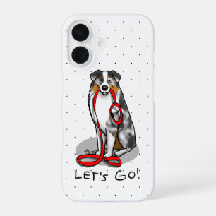 Funda Para iPhone 16 ¡Vamos! Pastor Australiano (azul merle con broncea