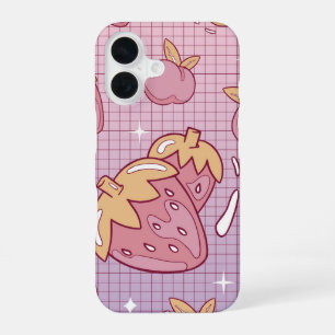 Funda Para iPhone 16 Vaporwave Fresa Cereza