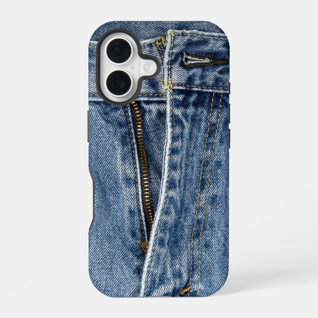 Funda Para iPhone 16 Vaqueros Azules Desabrochados (Reverso )