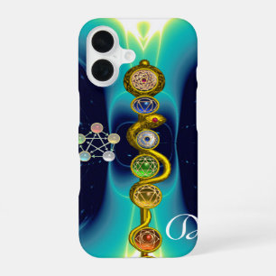 FUNDA PARA iPhone 16 VARA DE ASCLEPIO 7 CHAKRAS, YOGA, ENERGÍA ESPIRITU