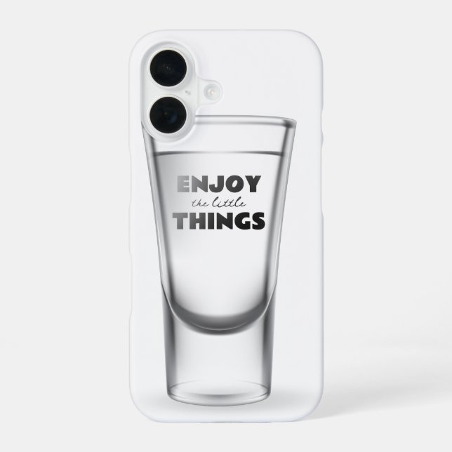 Funda Para iPhone 16 Vaso de chupito de fiesta con texto (Reverso )