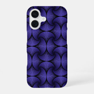 Funda Para iPhone 16 Ventilador de vieira 3D geométrico gráfico Púrpura