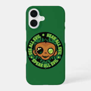 Funda Para iPhone 16 Ver, Oír y Hablar Todo Mal Mono