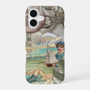 Funda Para iPhone 16 verano playa vintage pulpo antigüedades vela