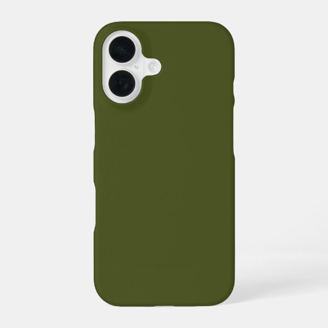 Funda Para iPhone 16 Verde Ejercito Color Sólido (Reverso )