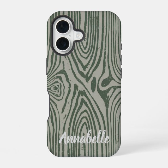 Funda para iPhone 16 Verde Gris (Reverso )