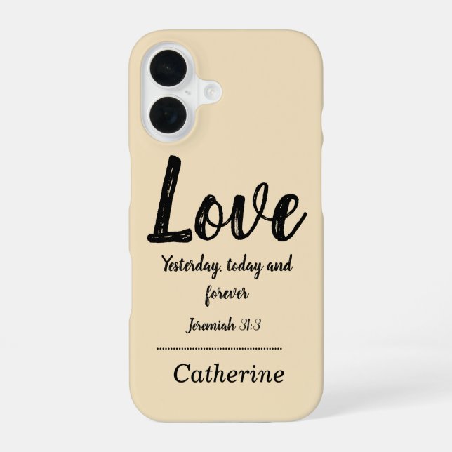 Funda Para iPhone 16 Versículo beige (Reverso )