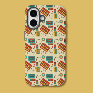 Funda Para iPhone 16 Vibes retro - Patrón de cintas de cassette de los