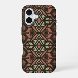 Funda Para iPhone 16 Vibes tribales - Patrón geométrico azteca terrestr