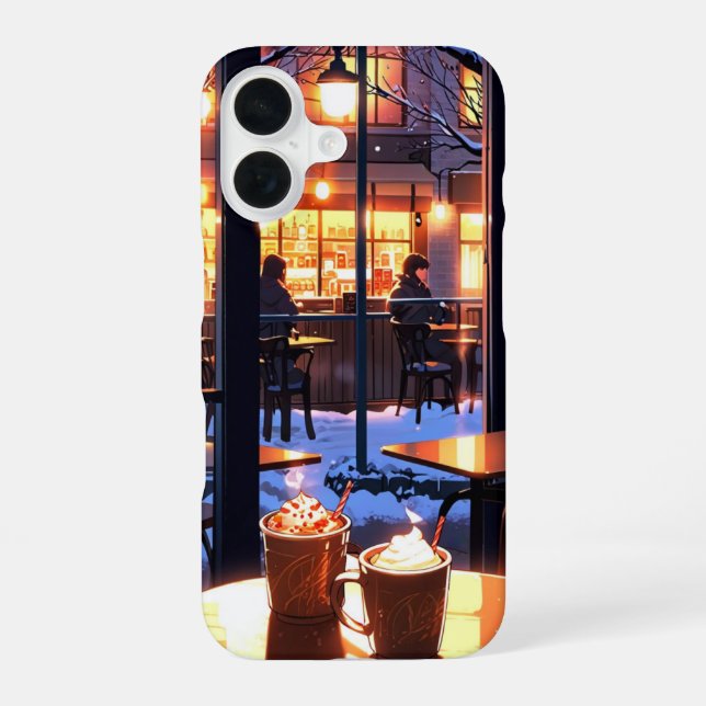 Funda Para iPhone 16 Vibraciones de Café de Invierno (Reverso )