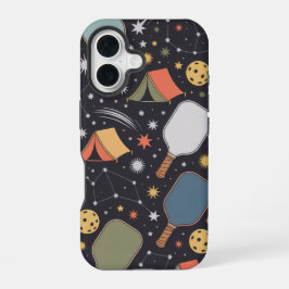 Funda Para iPhone 16 Vibraciones de Pickleball y Camping con Constelaci