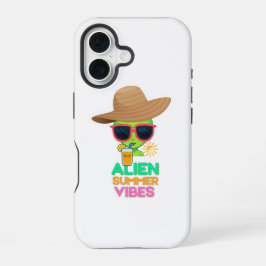 Funda Para iPhone 16 Vibraciones Retro de Verano de Playa Alien