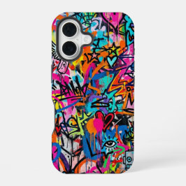 Funda Para iPhone 16 Vibrant Neon Graffiti Pattern iPhone 16 case