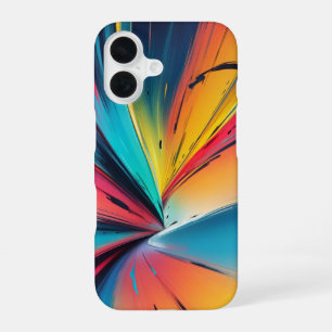 Funda Para iPhone 16 Vibrante ráfaga de velocidad Neon Resumen arte de 