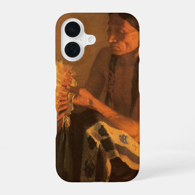 Funda Para iPhone 16 Viejo War Bonnet de Joseph Henry Sharp (Reverso )