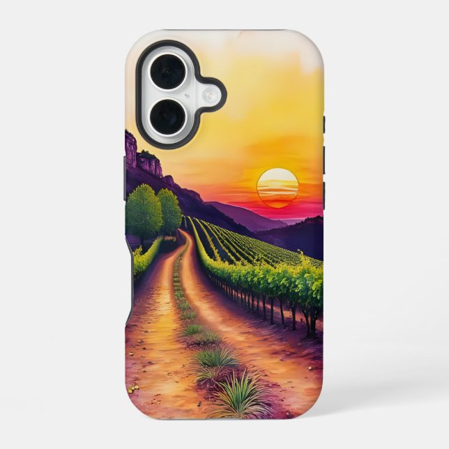 Funda Para iPhone 16 Vineyard Sunset (Reverso )