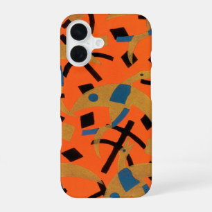 Funda Para iPhone 16 Vintage Art Deco Jazz Pochoir Aves doradas Animal