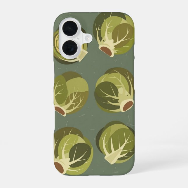 Funda Para iPhone 16 Vintage Brussels Sprouts Pattern (Reverso )