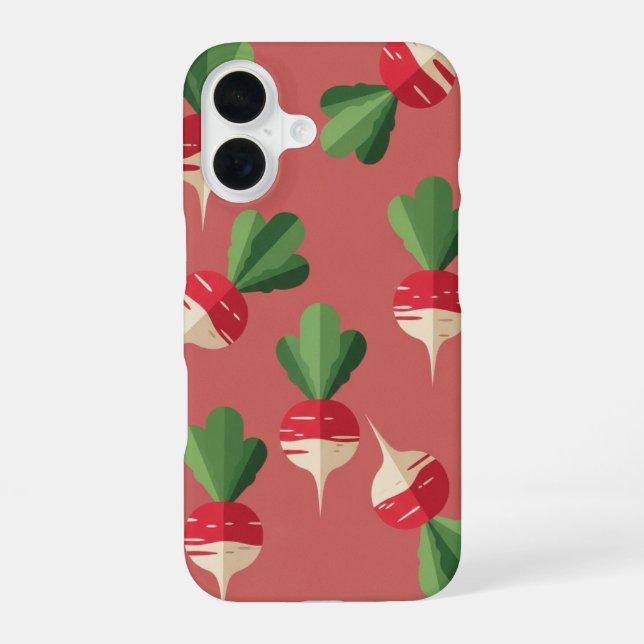 Funda Para iPhone 16 Vintage Fresh Radish Pattern (Reverso )