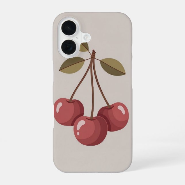 Funda Para iPhone 16 Vintage Grouped Cherries (Reverso )