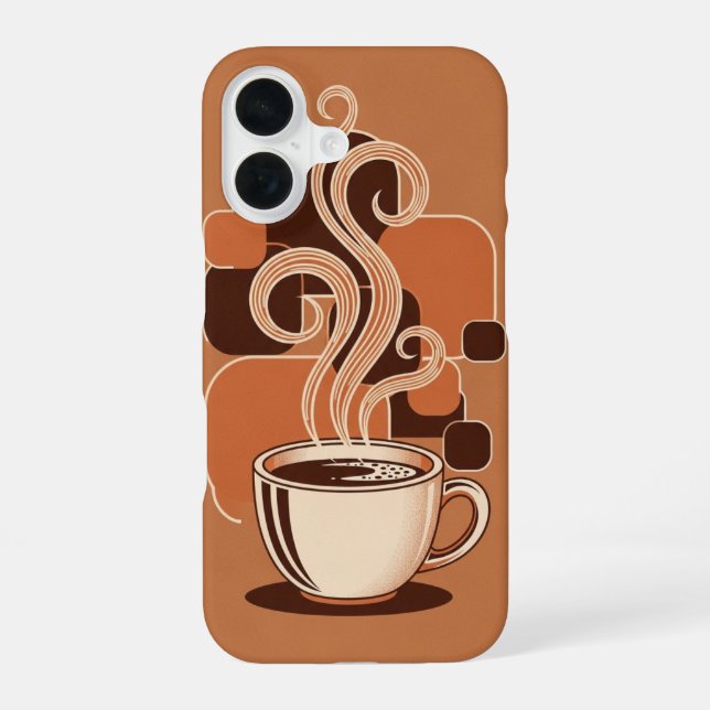 Funda Para iPhone 16 Vintage Hot Coffee Mug (Reverso )