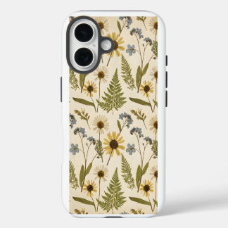 Funda Para iPhone 16 Vintage Meadow Botánico – Flor Silvestre Prensada