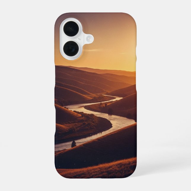 Funda Para iPhone 16 Vintage River at Sunset (Reverso )