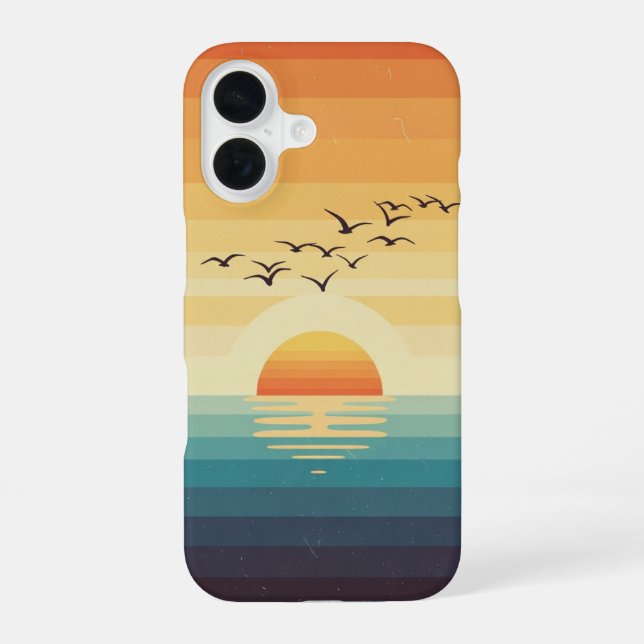 Funda Para iPhone 16 Vintage Soaring Sea Birds (Reverso )