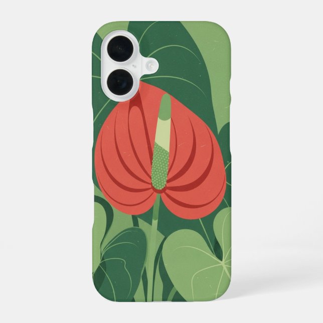Funda Para iPhone 16 Vintage Stylized Anthurium (Reverso )