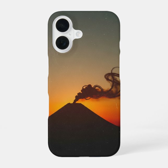 Funda Para iPhone 16 Vintage Sunset Volcano (Reverso )